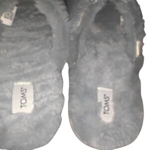 TOMS Alpargata Mallow Mule in Mid Grey Faux Fur Women's Size 9 New